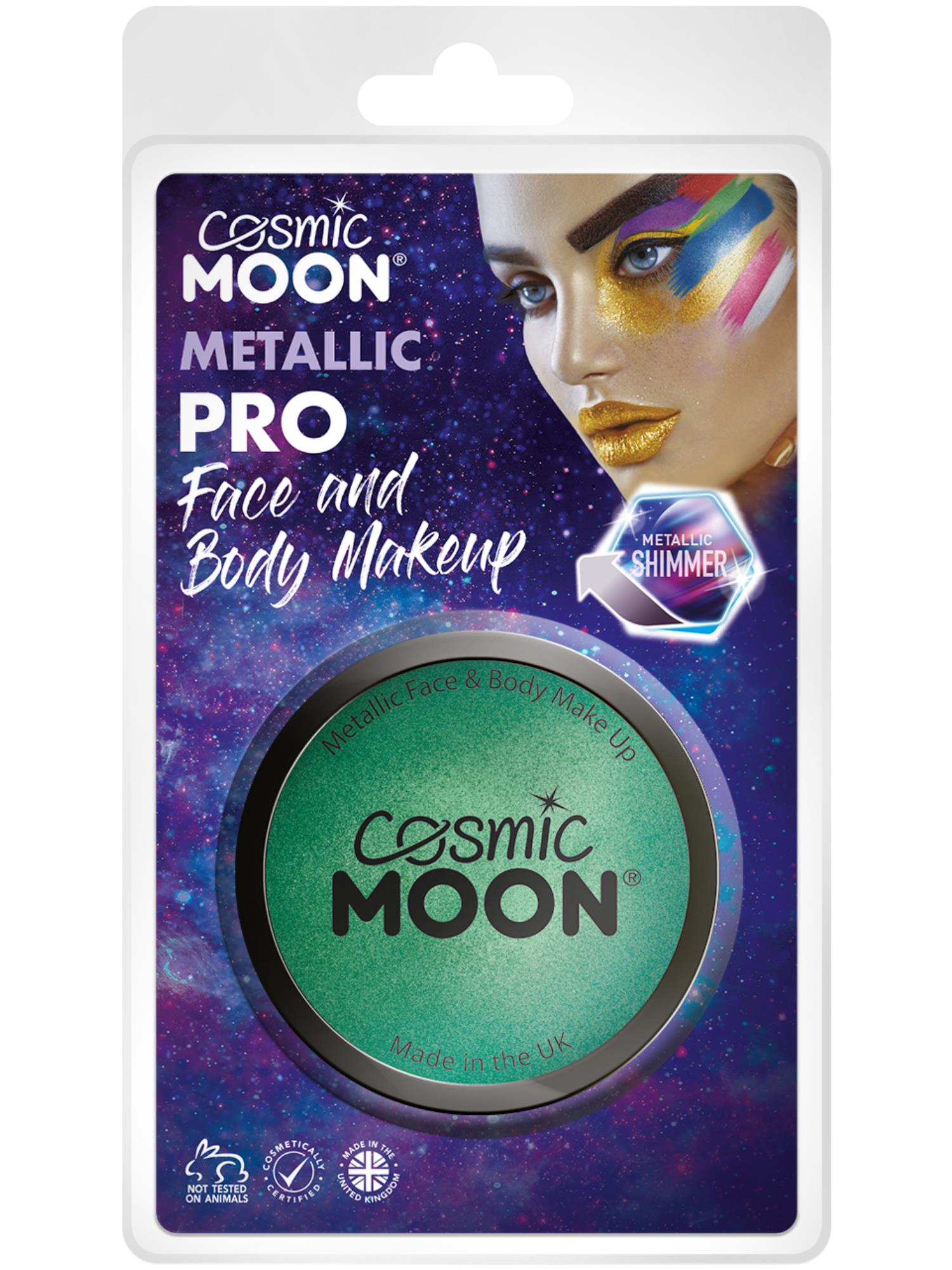 Cosmic Moon Metallic Pro Face Paint Cake Pots, Gre