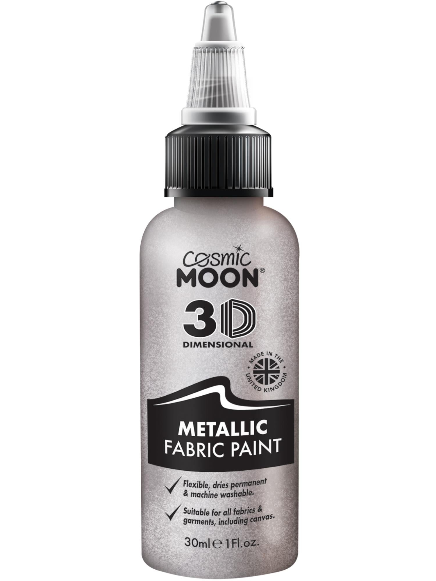 Cosmic Moon Metallic Fabric Paint, Silver