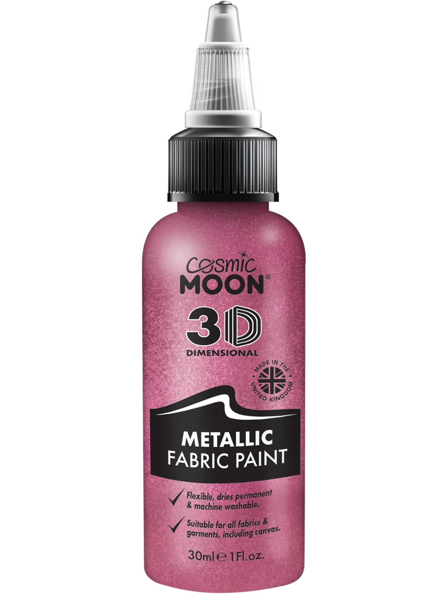 Cosmic Moon Metallic Fabric Paint, Pink