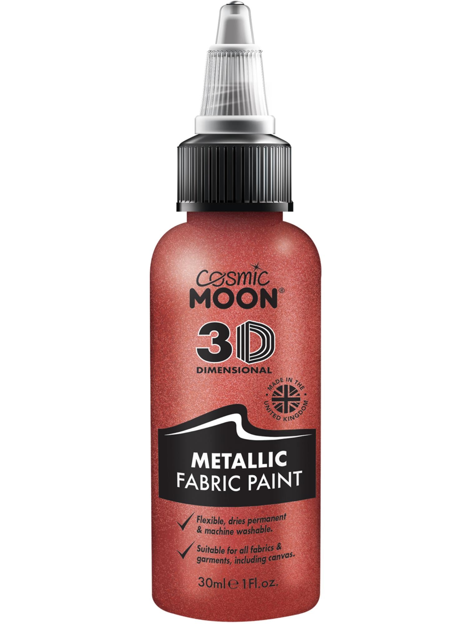 Cosmic Moon Metallic Fabric Paint, Red