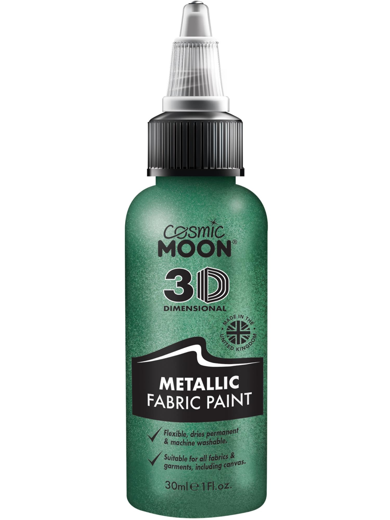Cosmic Moon Metallic Fabric Paint, Green