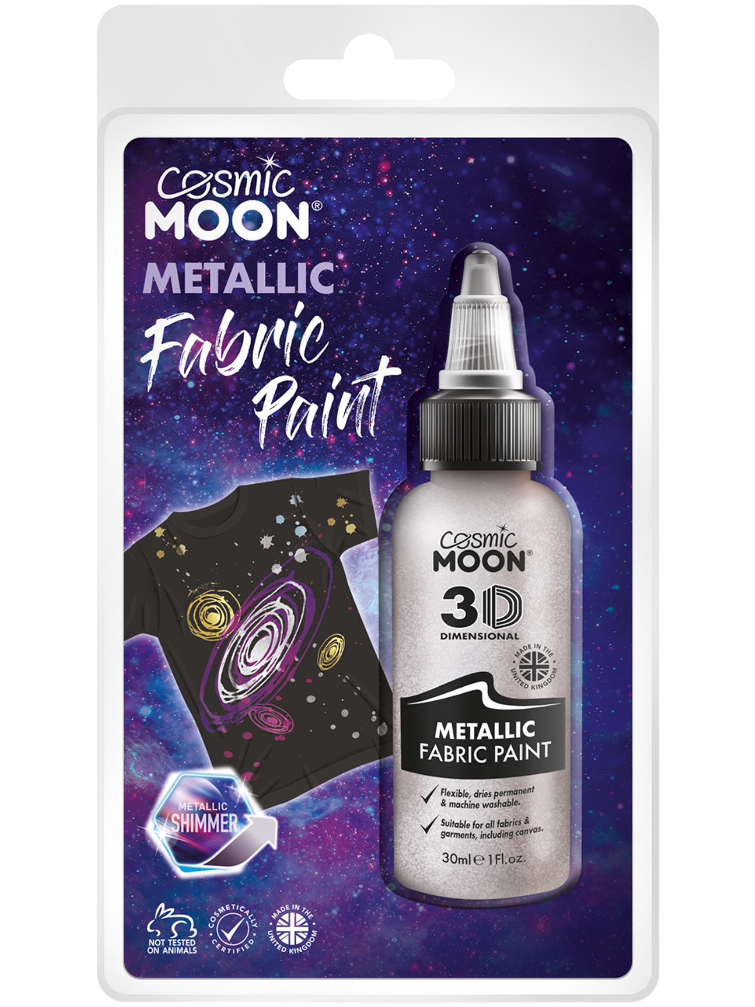Cosmic Moon Metallic Fabric Paint, Silver