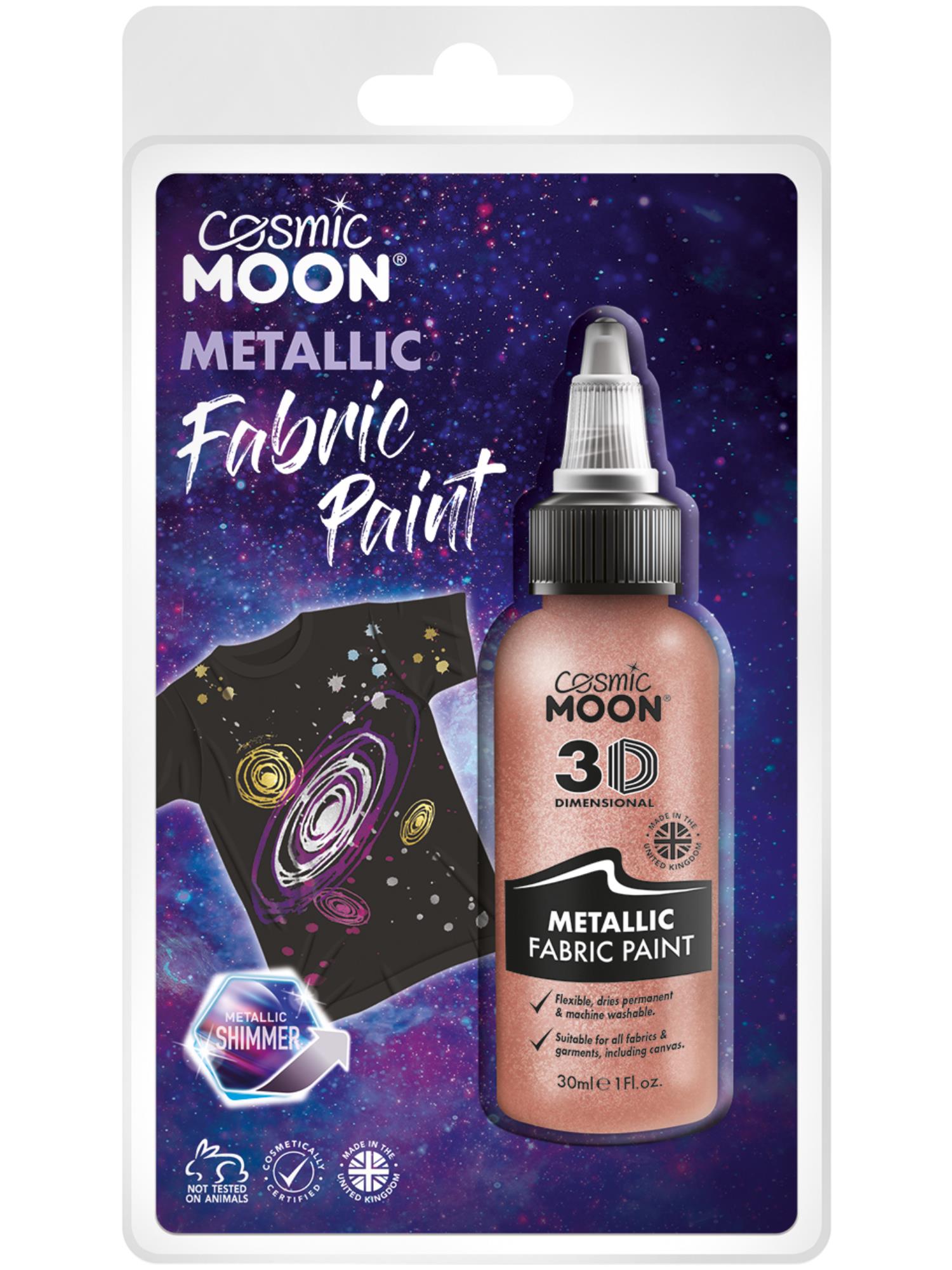 Cosmic Moon Metallic Fabric Paint, Rose Gold
