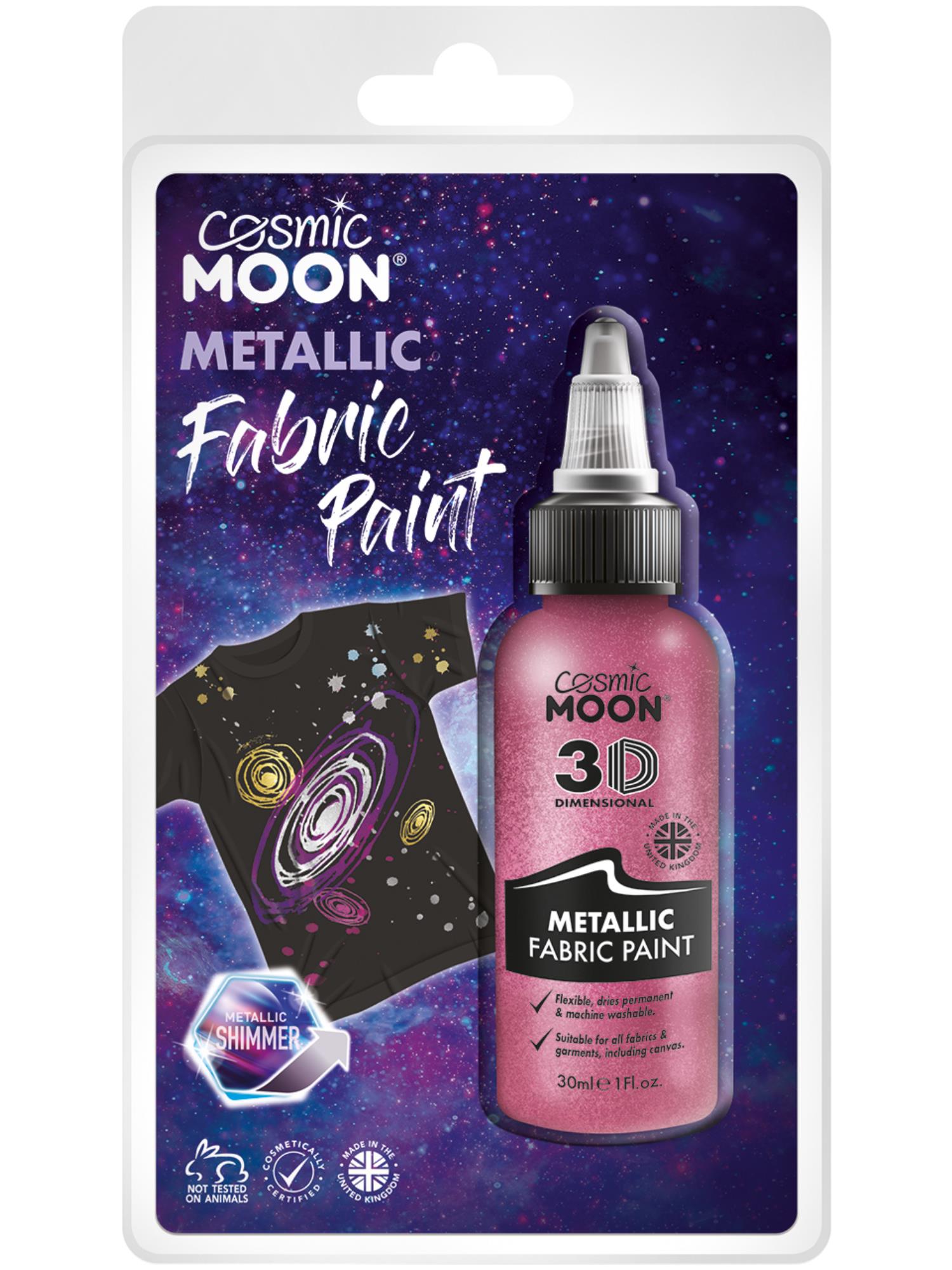 Cosmic Moon Metallic Fabric Paint, Pink