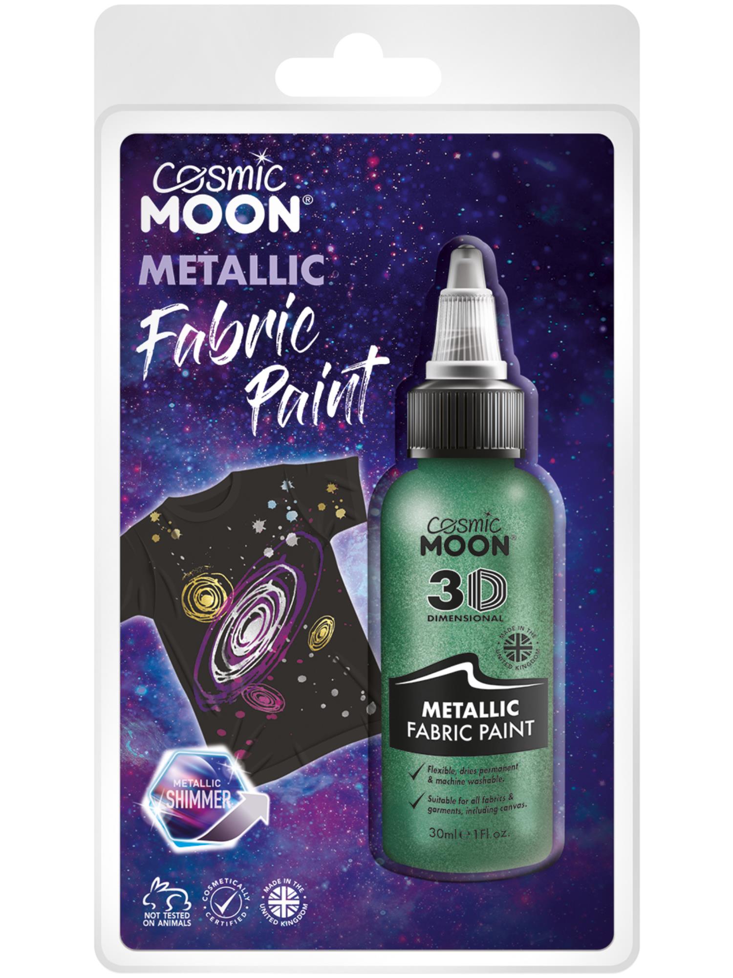 Cosmic Moon Metallic Fabric Paint, Green