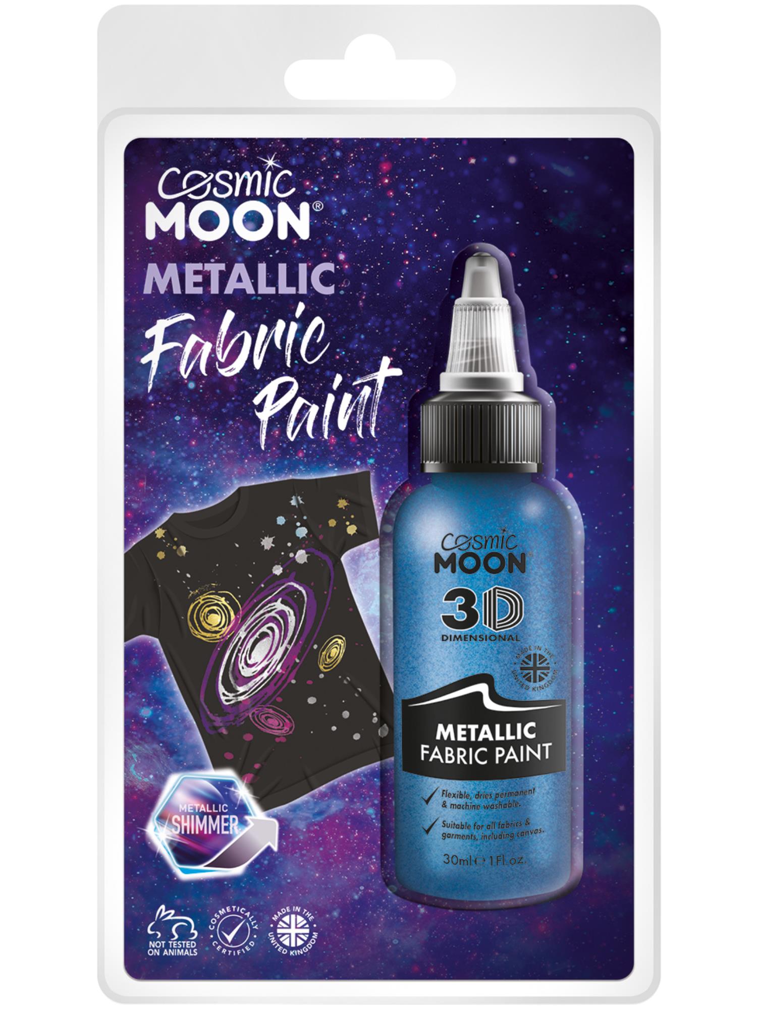 Cosmic Moon Metallic fabric Paint, Blue