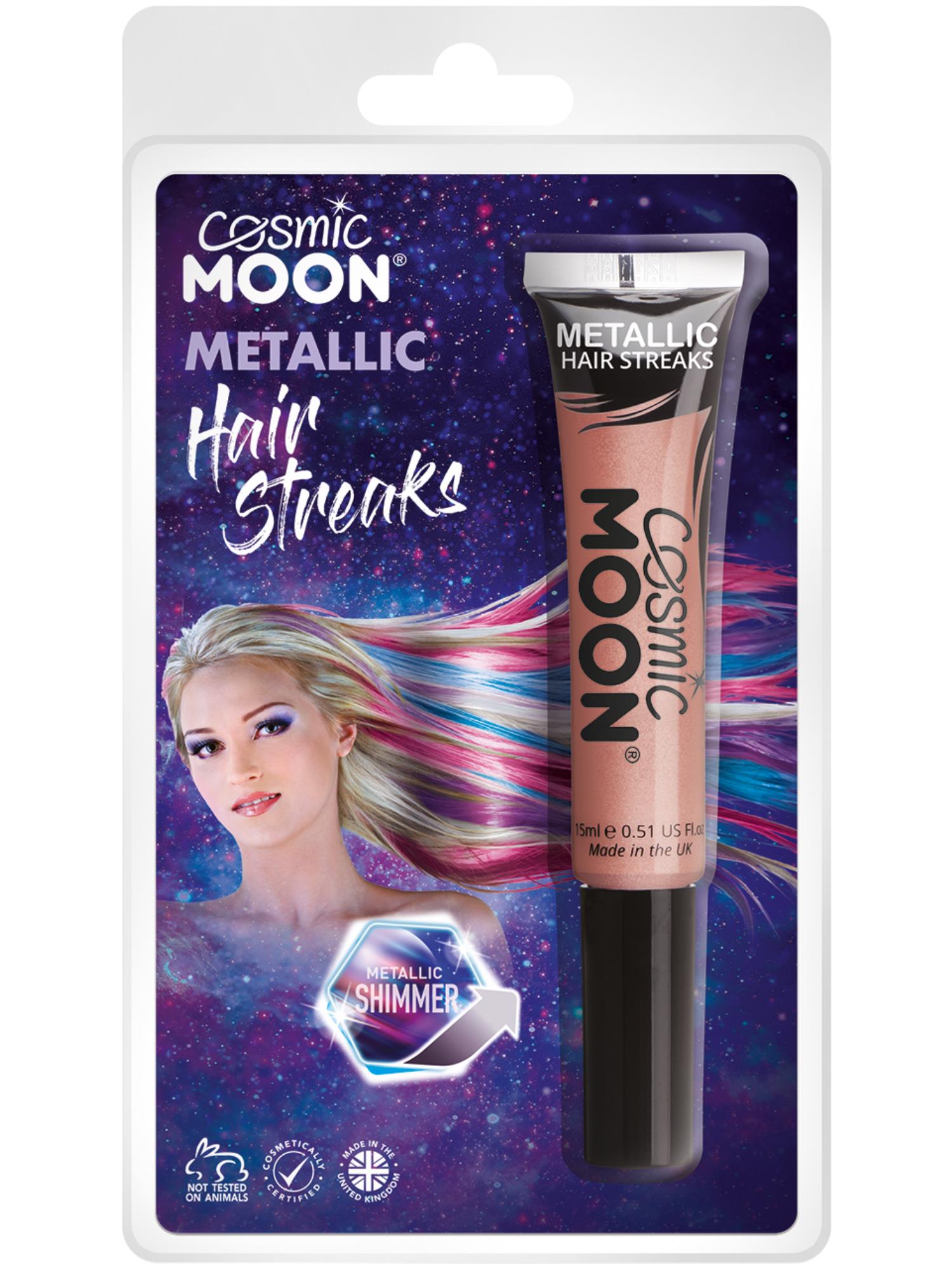 Cosmic Moon Metallic Hair Streaks, Rose Gold