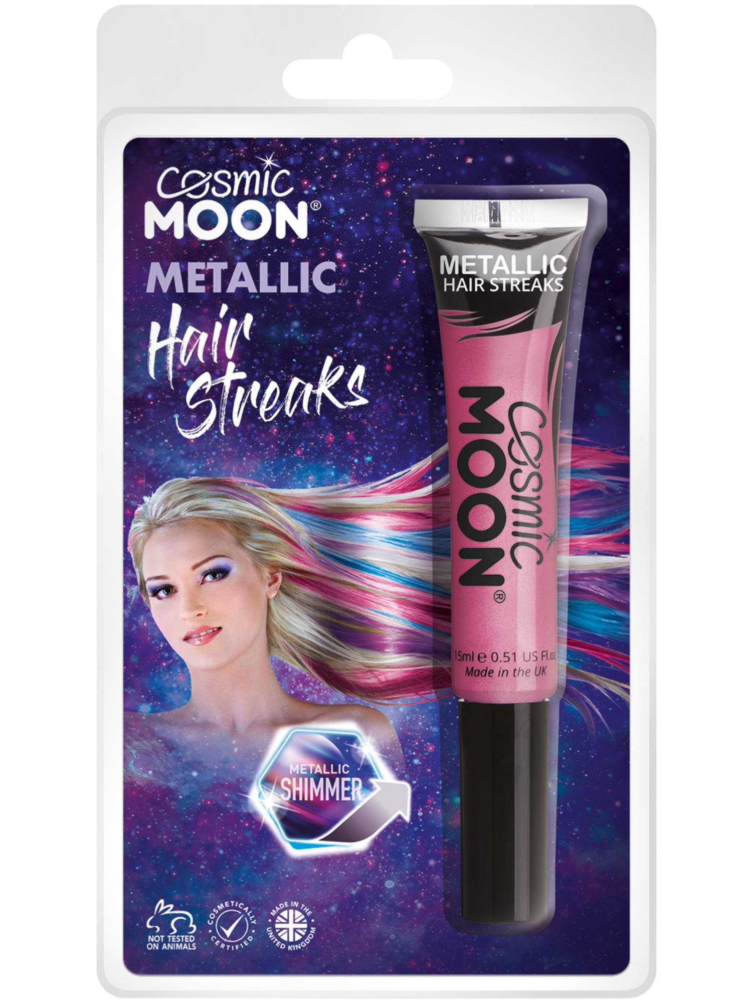 Cosmic Moon Metallic Hair Streaks, Pink