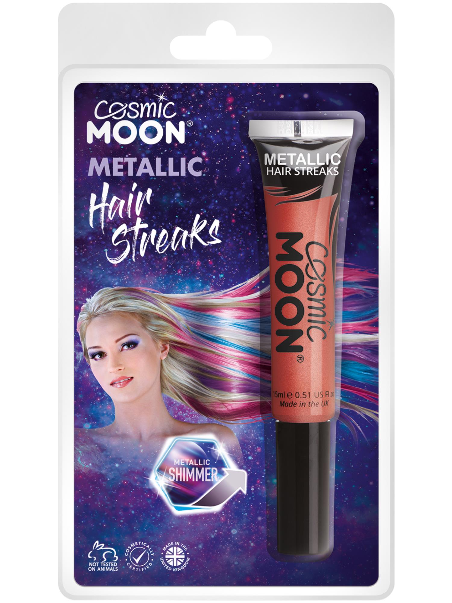 Cosmic Moon Metallic Hair Streaks, Red