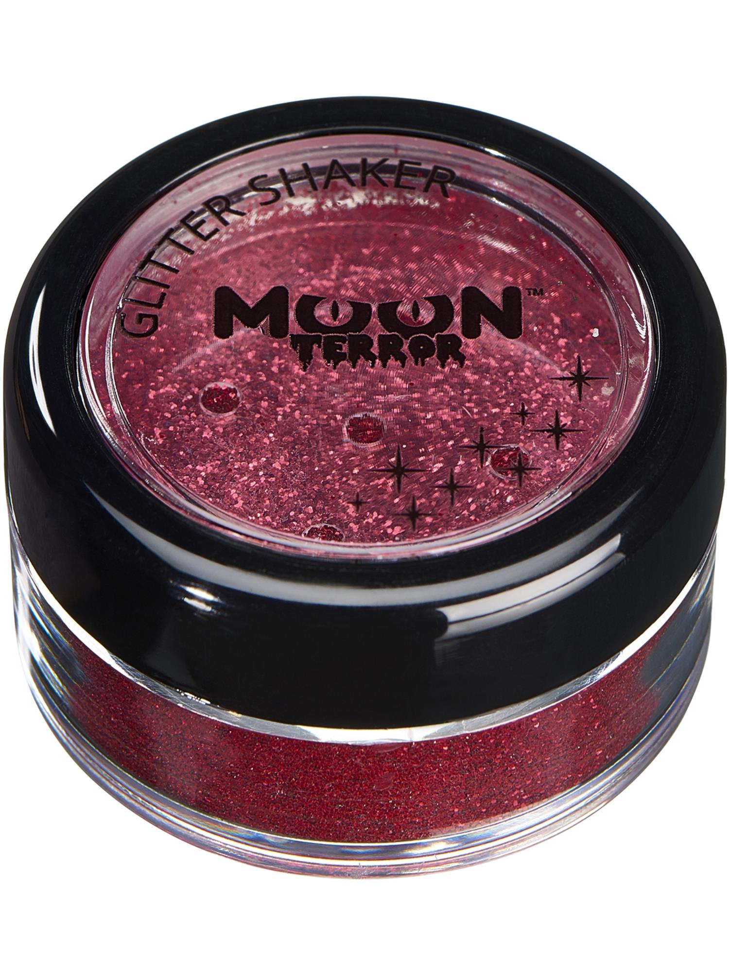 Moon Terror Halloween Glitter Shakers, Red