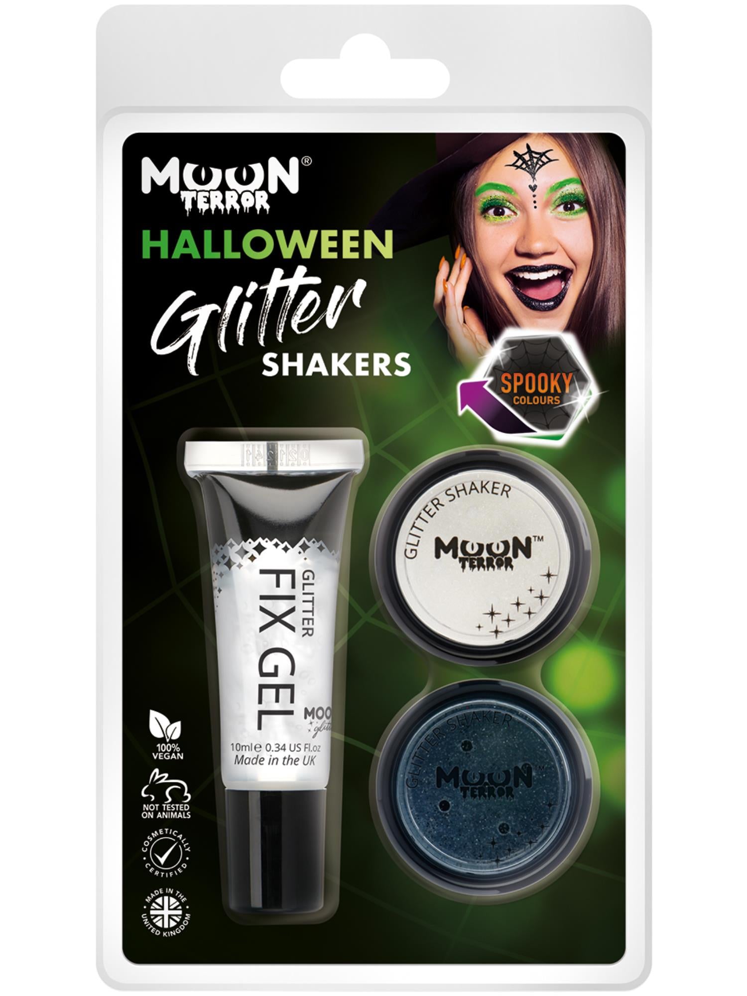 Moon Terror Halloween Glitter Shakers,