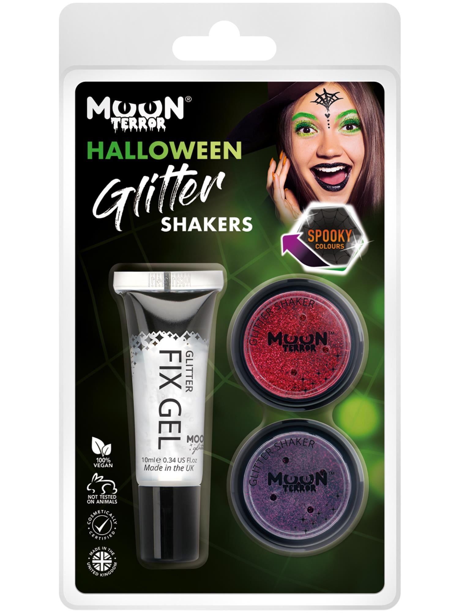 Moon Terror Halloween Glitter Shakers,
