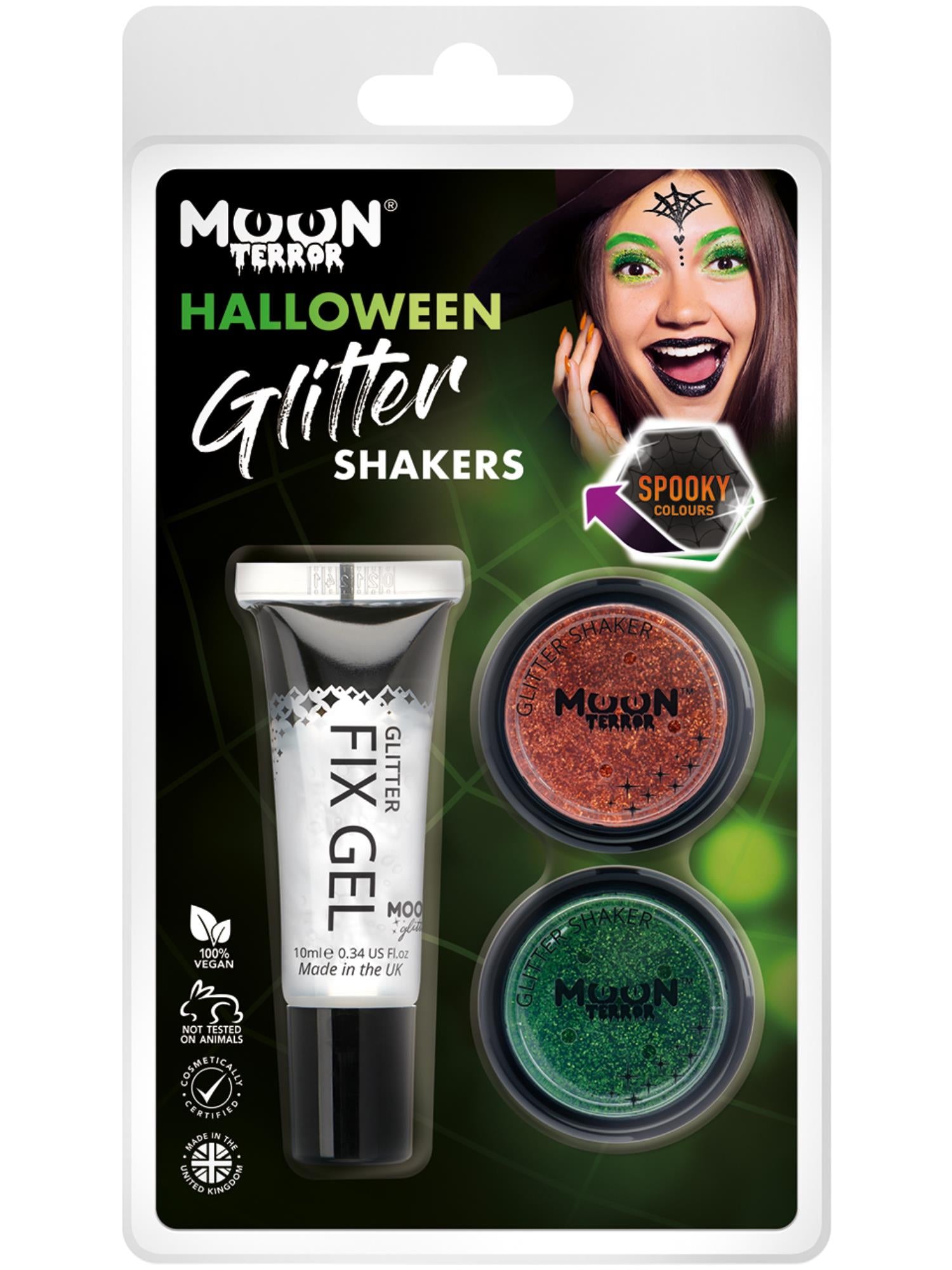 Moon Terror Halloween Glitter Shakers,