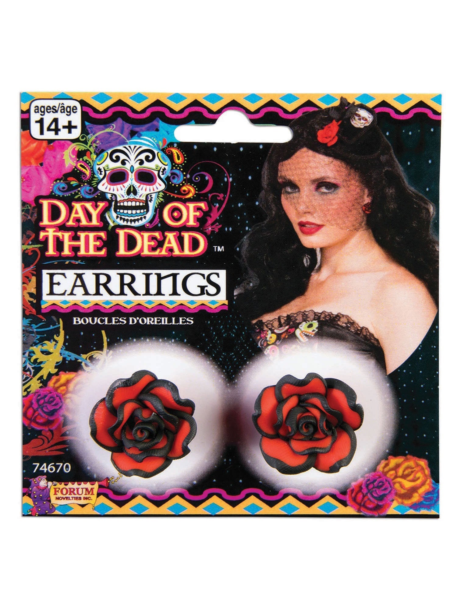 Roos Day of the Dead Oorbellen