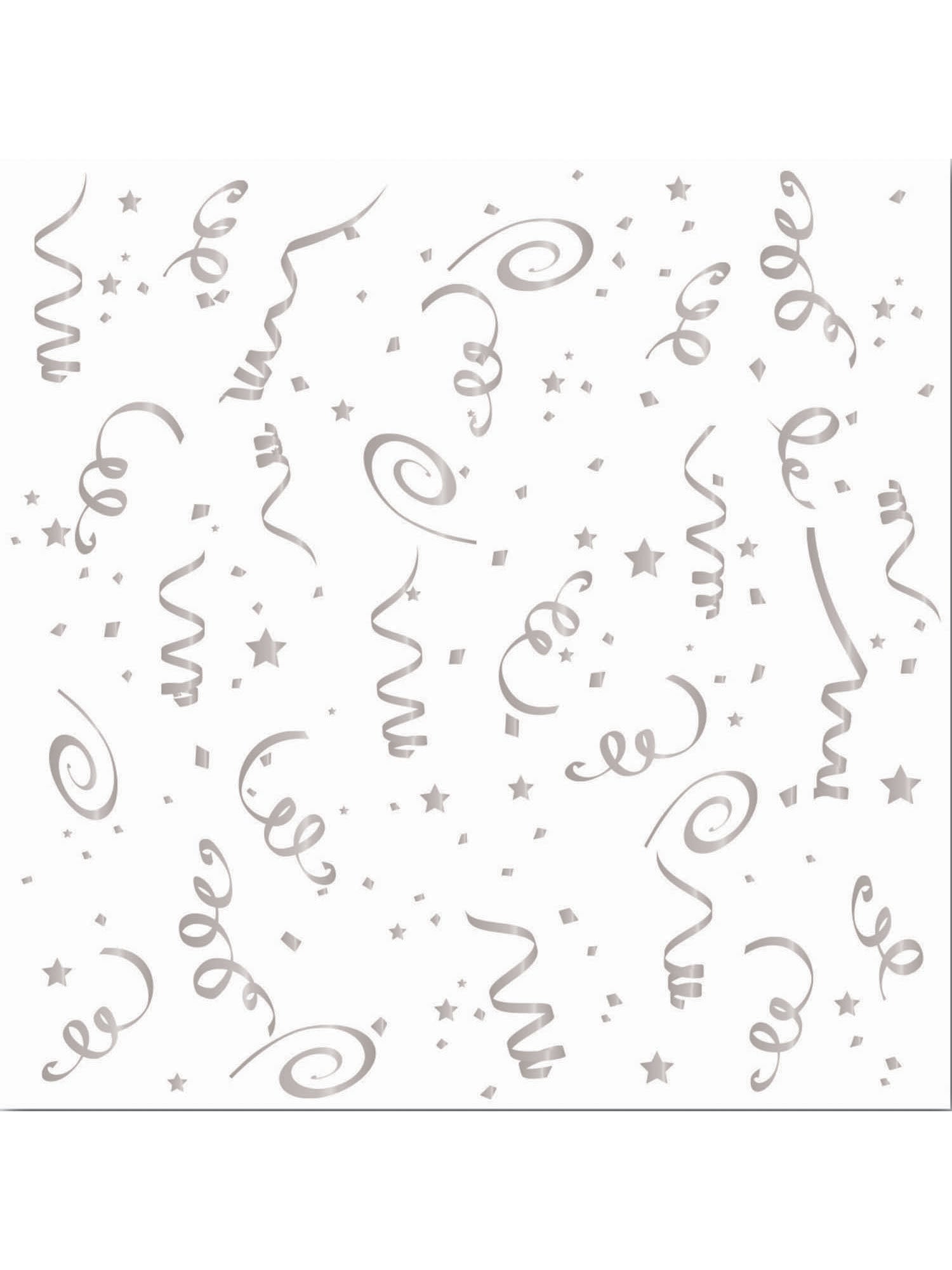 16 Pak Zilveren Confetti Servetten