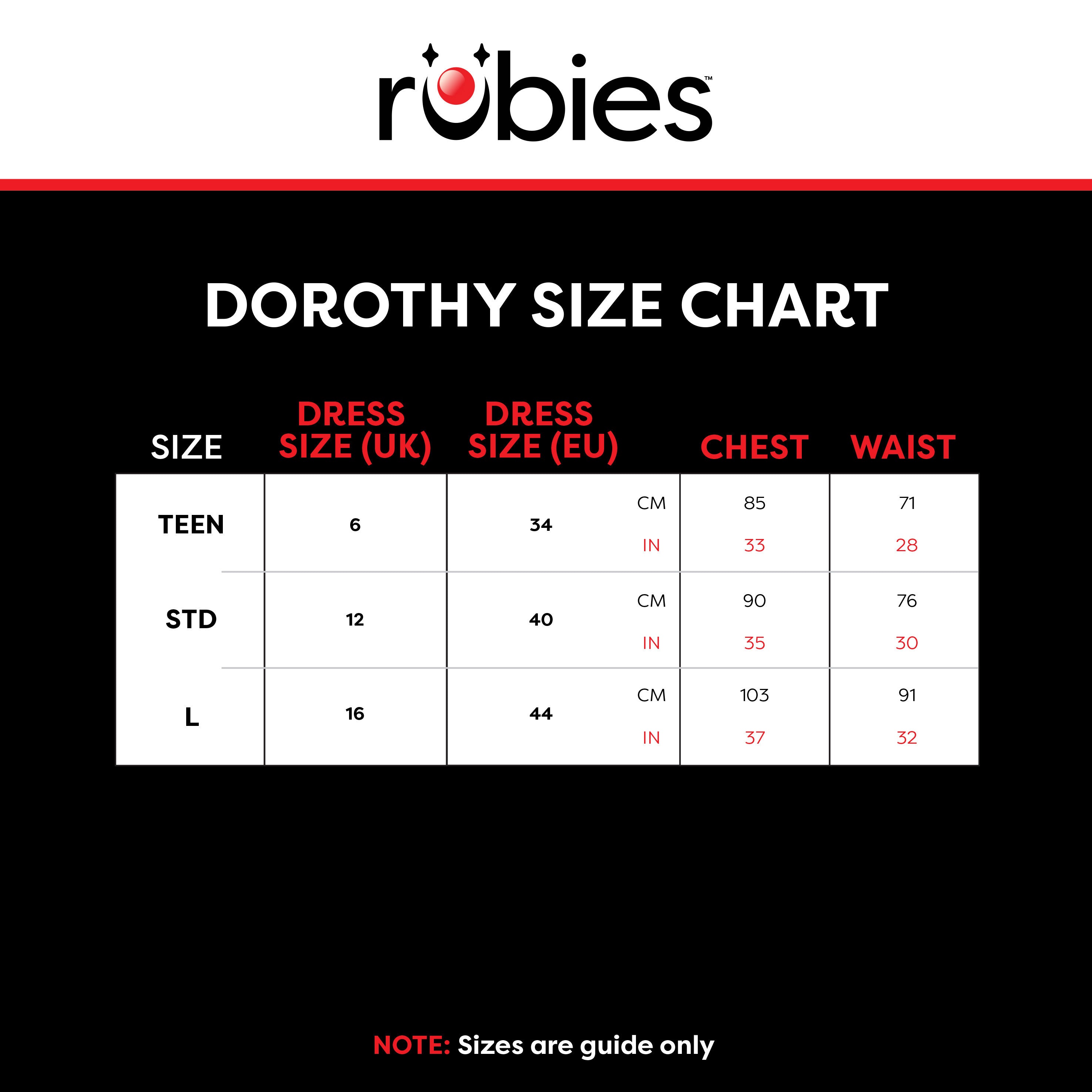 maatkaart van custom_dorothy