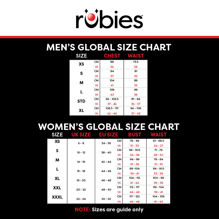 rubies maattabel