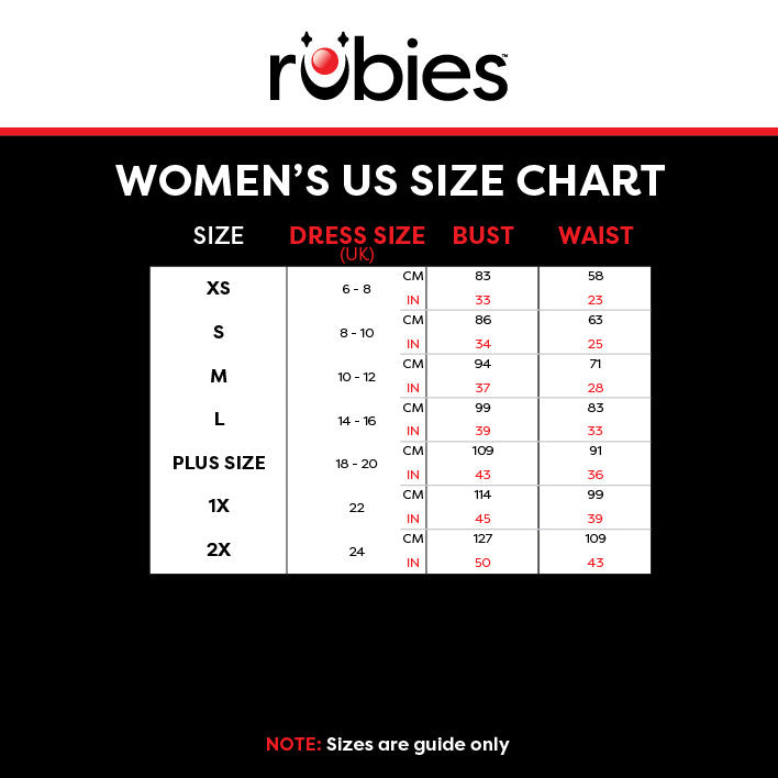 rubies_women_us size chart